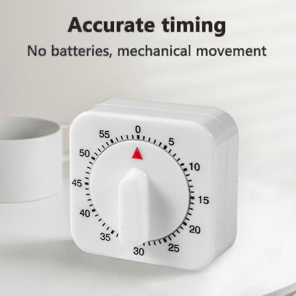 Køkken Lille Firkantet 60 Minutters Timer Mekanisk Timer