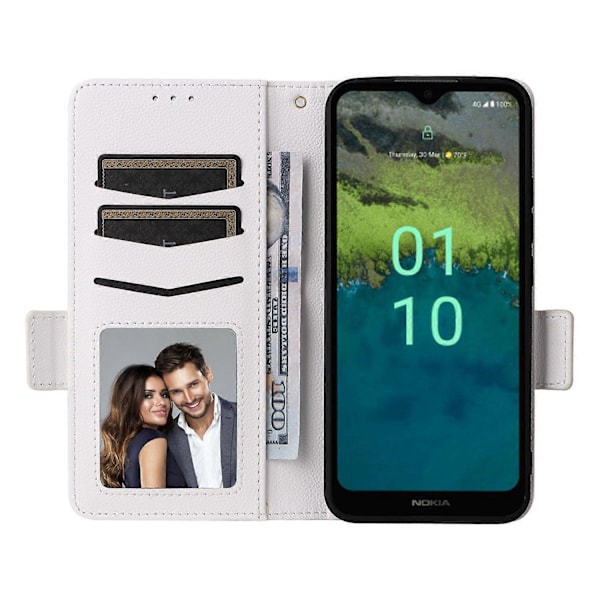 Anti-ridse telefoncover til Nokia C110 Litchi Tekstur PU Læder Wallet Stand Cover Multicolor Style A