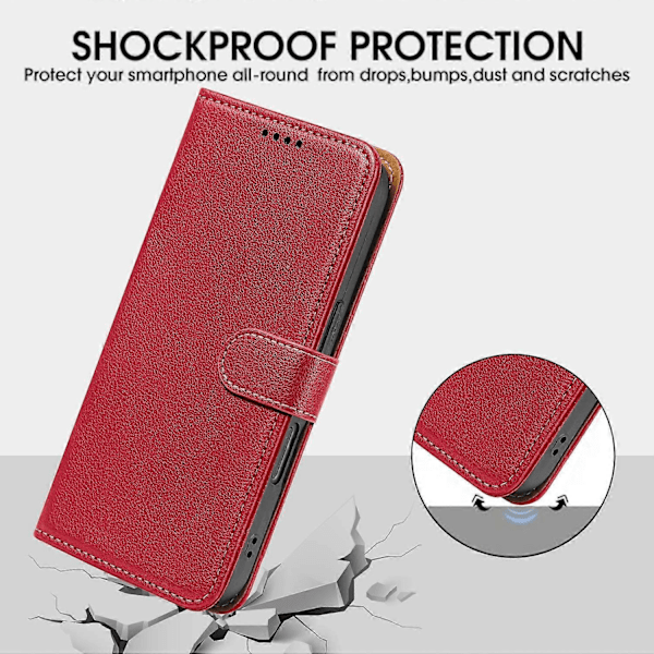 Til Nothing Phone (3a) Pro Etui Wallet RFID-blokering Litchi Tekstur Læder Telefon Cover Multicolor Red