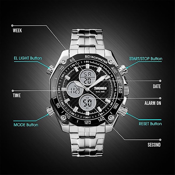 Skmei 1302 Mode Herr Fritid Watch Svart Black