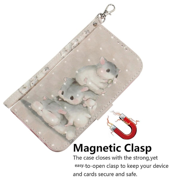 Til Motorola Moto G Power (2025) Etui Mønsterprint Læder Wallet Telefon Cover Multicolor Stacking Squirrels