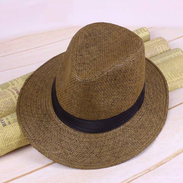 män strå panamahatt handgjord cap Summer Beach Travel solhatt b b one size