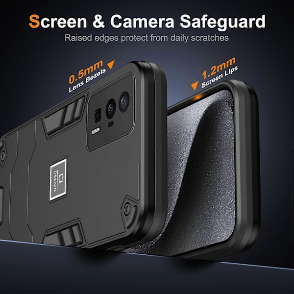 För Xiaomi Poco F5 Pro 5G/Redmi K60 5G/K60 Pro 5G Skal 2-i-1 Hybrid Skyddande PC+TPU Telefonfodral Multicolor Style B