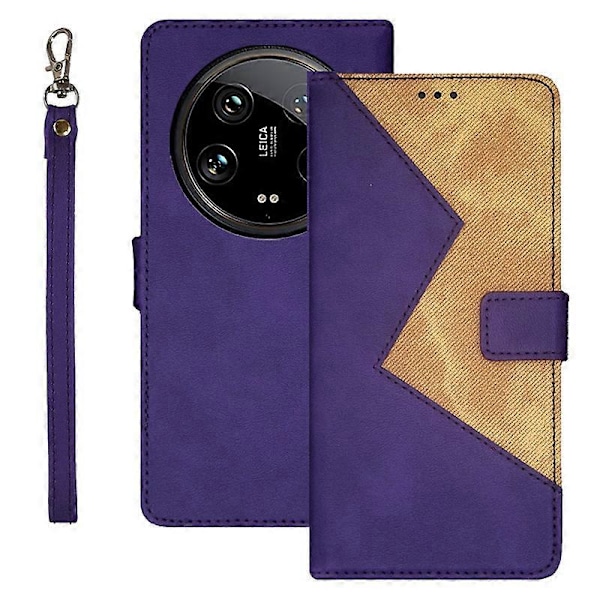 IDEWEI Xiaomi 14 Ultra -kotelo korttipaikoilla, värien yhdistelmä, puhelimen nahkakotelo Multicolor Style D