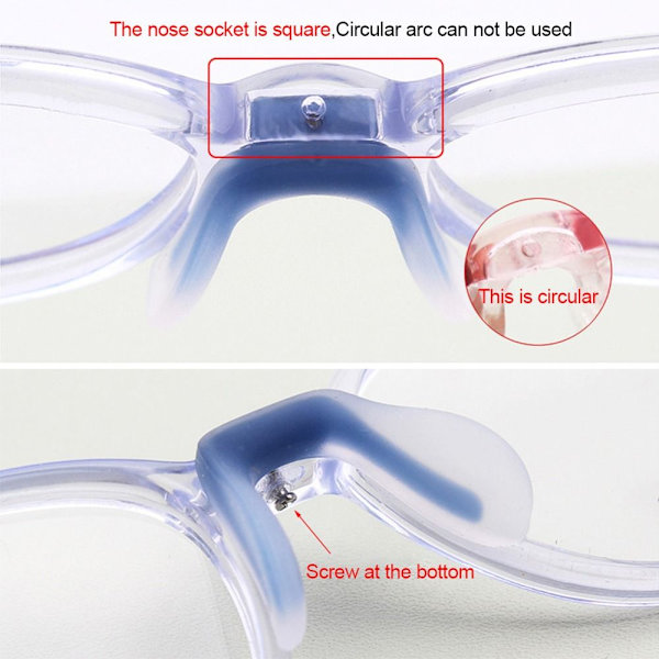 Nese-puter for briller U-formet nese-puter TRANSPARENT Transparent