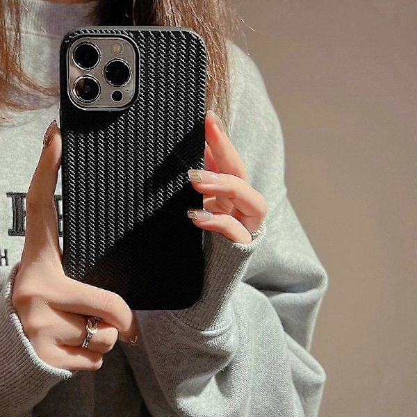 Vävd Textur Mjukt TPU Skal Baksida Repskyddande Telefonskal för iPhone 13 Pro 6.1 tum Multicolor Style B