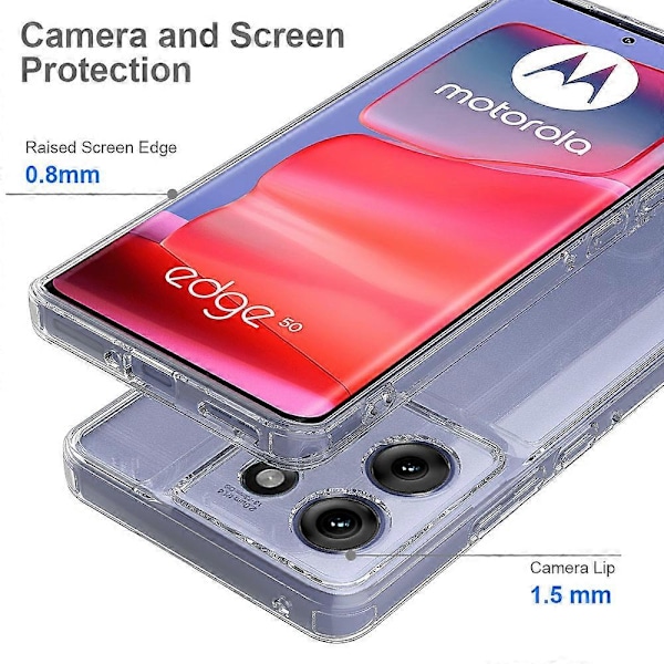 Transparent Telefonskal för Motorola Edge 50 5G TPU+Akryl Stötsäkert Baksidesskydd