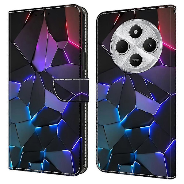 TPU+PU Läder Flip Fodral För Xiaomi Redmi 14C 4G/14R 5G/Poco C75 4G Mönstertryckt Multicolor Style G