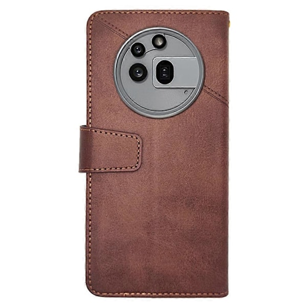 IDEWEI Läderplånboksfodral för Nothing Phone Pro med Ställ Kalvtextur Multicolor Coffee
