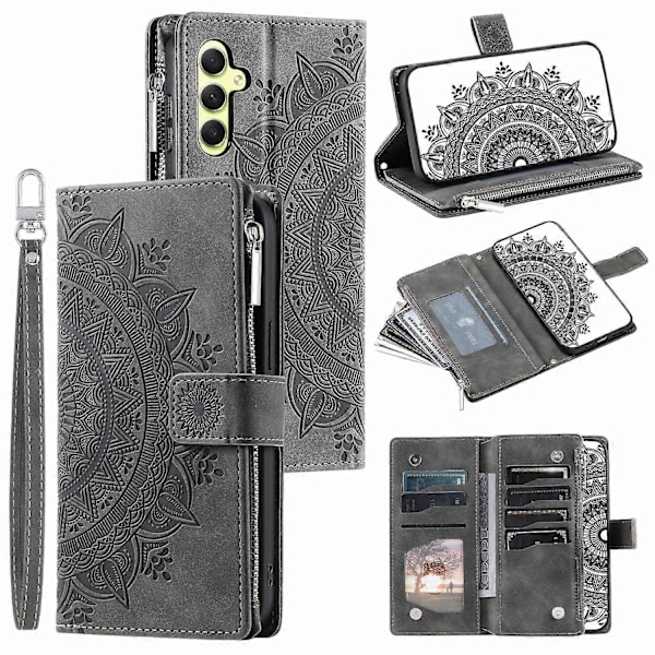 Til Samsung Galaxy A05s 4G Etui Telefon Cover Wallet PU Læder Stand Shell med Rem Multicolor Style A