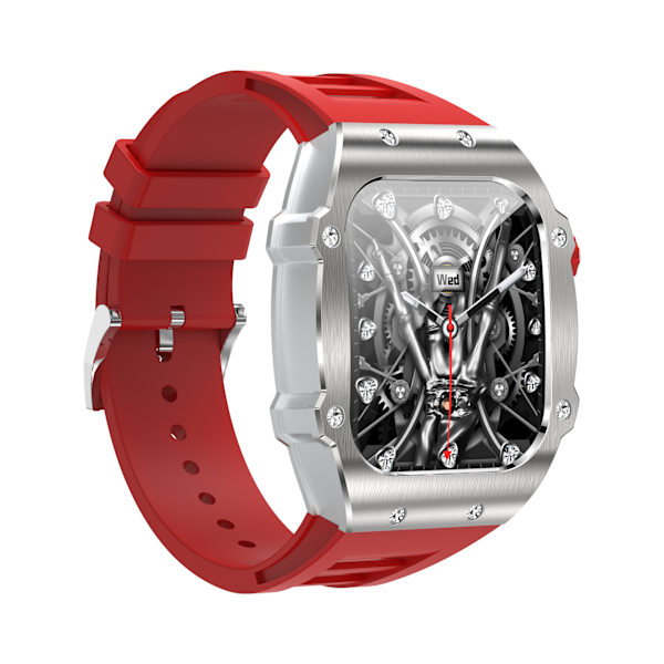 Vuxen case i rostfritt stål Smart Watch, Bluetooth Call Multi Sports Health Monitoring Sports Watch Silver