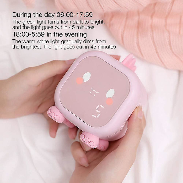 Barnväckarklocka Flickor Snooze Funktion Välbefinnande och Ljusterapi För Barn Flickor Pojkar (rosa) Macaron