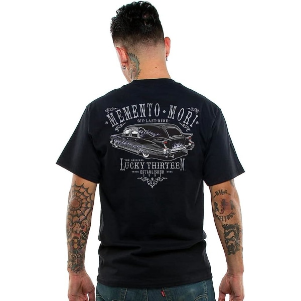 Lucky 13 Last Ride T-paita miehille, musta XL