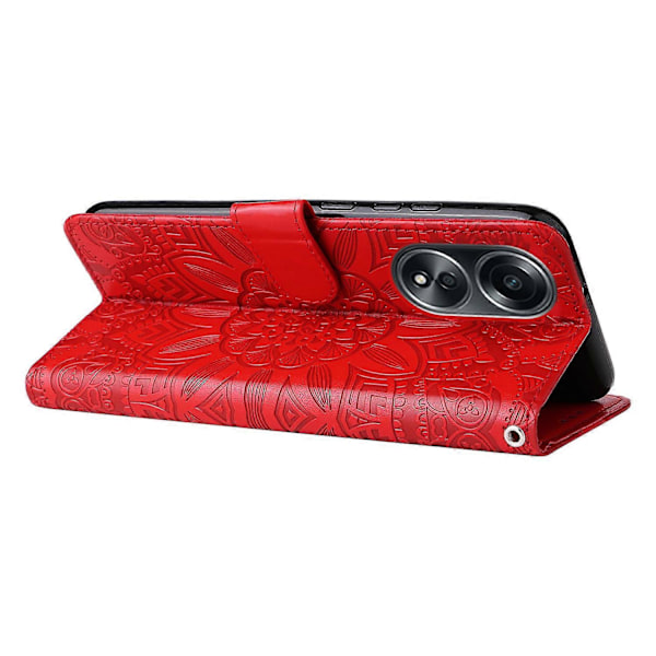 Mobiltelefonetui til Oppo A58 4G, Wallet Stand Shell PU Læder Solsikke Præget Telefoncover Multicolor Style A