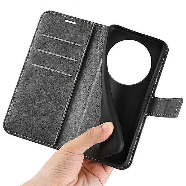 Til Xiaomi Poco C75 4G/Redmi 14R 5G/14C 4G Stand Case Anti-Scratch Kalvetekstur Læder Telefon Cover Multicolor Style D