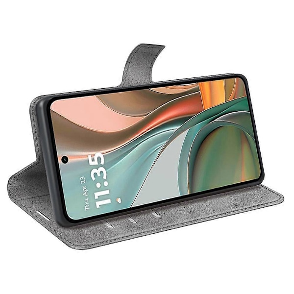 Til Motorola Moto G75 5G Stand Case Anti-Scratch Kalvetekstur Læder Telefon Cover Multicolor Style D