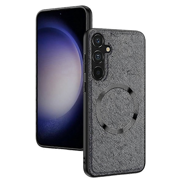 Magnetisk telefoncover til Samsung Galaxy A14 5G/A14 4G med krydsmønstret læderbelagt TPU Multicolor Style A