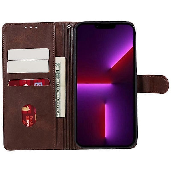 Kalvtextur PU Läder Plånboksfodral med Ställ för iPhone 13 Pro Max Multicolor Style F