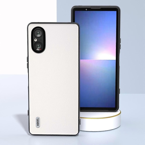 Til Sony Xperia 5 V Etui Ægte Ko Læder Belagt PC+TPU Telefon Cover Multicolor Style B