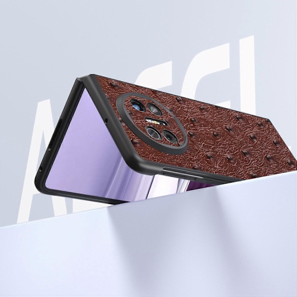 Skal till Huawei Mate X5 Äkta Koläder+TPU+PC Strutsstruktur Vikbart Telefonskydd Multicolor Style D