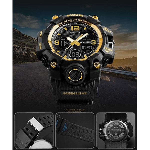 SKMEI 1155B Quartz Digitalt Elektronisk Herreur Mode Afslappet Udendørs army green