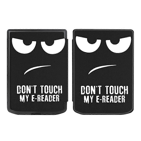 Lærveske til PocketBook Verse Pro E-leser deksel med automatisk hvile/vekke-funksjon - Perfekt for reiser Multicolor Don't Touch My E-Reader