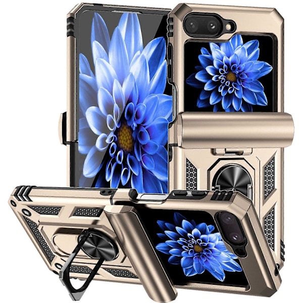 Skal för Samsung Galaxy Z Flip5 5G PC+TPU Anti-fall Ring Kickstand Multicolor Style C
