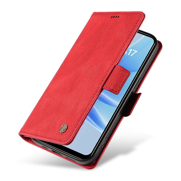 YIKATU YK-005 För Oppo A17 4G PU Läder Skin-touch Telefonfodral Plånboksställ Stöttåligt Skydd Multicolor Style H