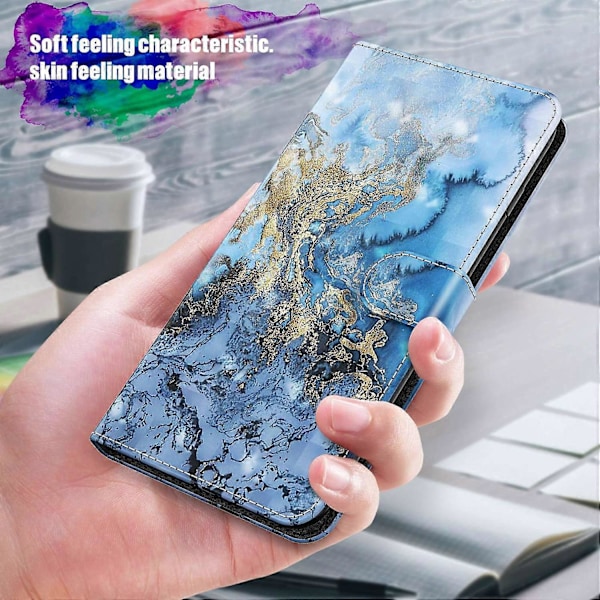 För Xiaomi Redmi Note 13 4G Mobilskal 3D Mönstertryck Läder Flipfodral med Handrem Multicolor Style C