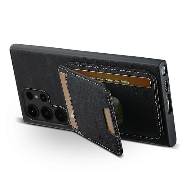 SUTENI H02 Etui med Støttefod og Kortpladser i Læder til Samsung Galaxy S23 Ultra Multicolor Style A