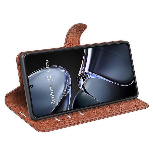 Til Asus Zenfone 12 Ultra 5G Etui Litchi Tekstur Stødsikkert Læder Wallet Telefon Cover Multicolor Brown