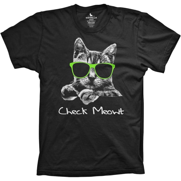 Gerillatröjor Check Meowt Skjorta Rolig Tshirts Tyngdlyftning Träningsutrustning Rolig katt Skjortor Svart Black M