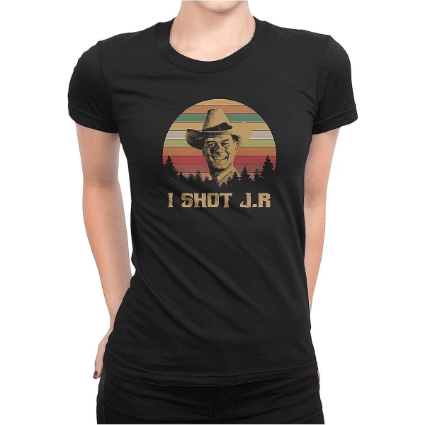 I Shot JR - Vintage Retro T-shirt Womens-black 3XL