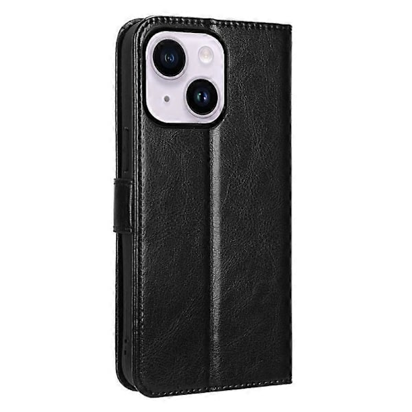 Telefoncover til iPhone 15 Plus Cover Crazy Horse Tekstur Læder Wallet Stand Shell Multicolor Style A