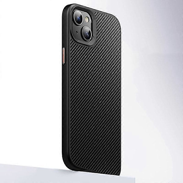 Magnetiskt skal för iPhone 15 kompatibelt med MagSafe, kolfibertextur PC + TPU-skydd