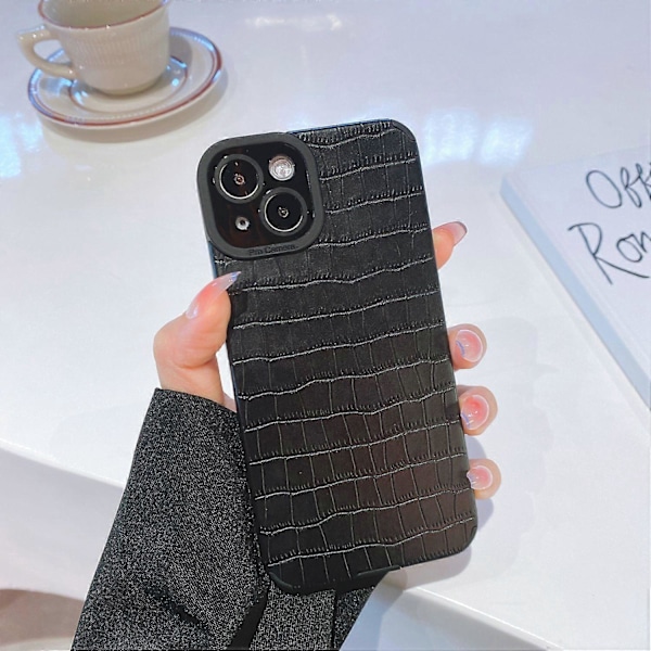 Skal för iPhone 13 Slim-Fit Krokodiltextur PU Läder+TPU Telefonskydd Multicolor Style B
