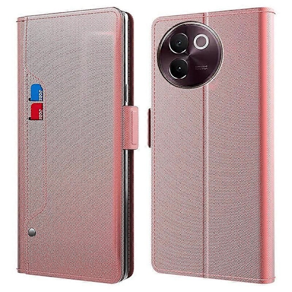 Til vivo V30e 5G Etui PU Læder Folio Flip Telefon Cover med Spejl Multicolor Style C