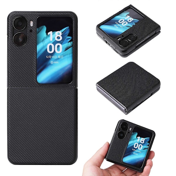 Til Oppo Find N2 Flip 5G Anti-ridse Telefon Bagcover PU Læder+PC Skridsikkert Telefonetui Multicolor Style A