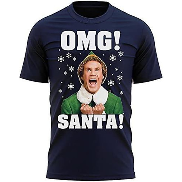 Omg tomten! Funny Elf Movie Christmas Unisex T-shirt Present Shirt Gift Navy S