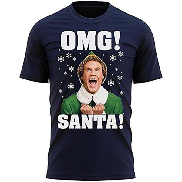 Omg tomten! Funny Elf Movie Christmas Unisex T-shirt Present Shirt Gift Navy S