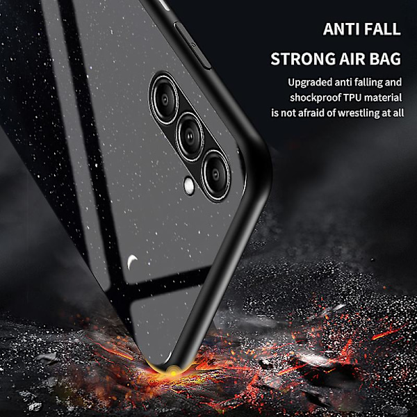Til Samsung Galaxy S23 Fe Stjerneskymønster Hærdet Glas Cover PC+tpu Anti-ridse Telefon Cover Scattering Starry