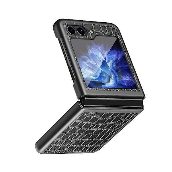Telefonfodral med krokodilstruktur för Samsung Galaxy Z Flip5 5G PU Läder Hårt PC Telefonskal Multicolor Style A