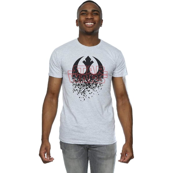 Star Wars Herr The Last Jedi Shattered Emblem T-shirt Vuxen S-3xl Txu267 Sport Grey M