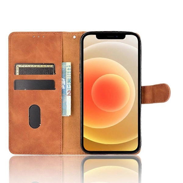 Skin-Touch Stand Funktion PU Læder Beskyttende Flip Folio Cover til iPhone 13 6.1 tommer Multicolor Style E