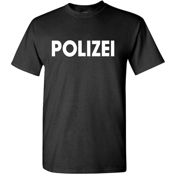 Mean Gear Polizei - T-shirt i bomull för män Black-A 3XL