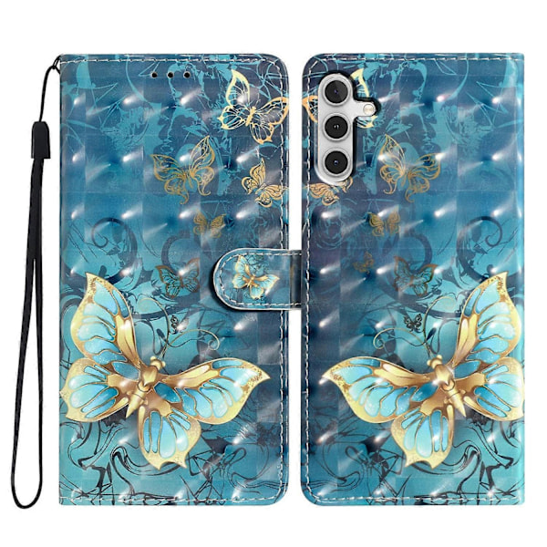 Plånboksfodral för Samsung Galaxy A15 5G PU-läder 3D-mönster Tryckt Telefonskal Multicolor Style B