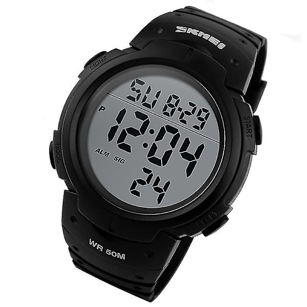 Skmei 1068 Men Vattentät Outdoor Sports Digital Watch Black