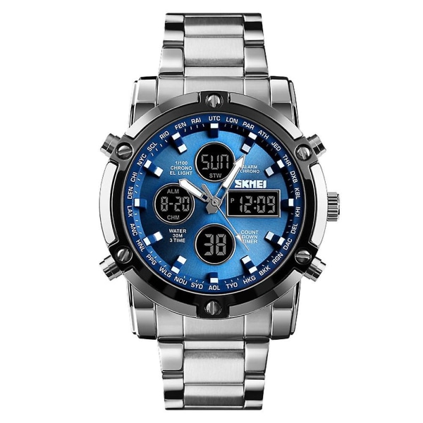 SKEMI 1389 Quartz Man Watch Unik Mode Sport Casual Märke Quartz Clock Double Movement blue