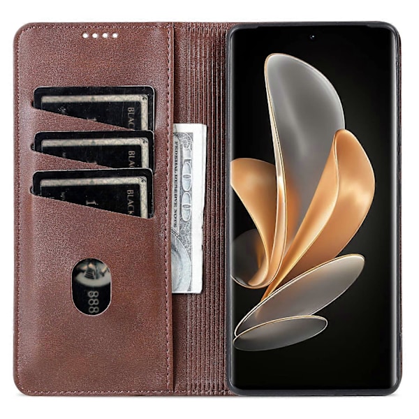 AZNS Fodral för vivo Y78+ 5G/Y78 5G Ställ PU Läder Plånboksfodral Flip Folio Telefonskal Multicolor Style C