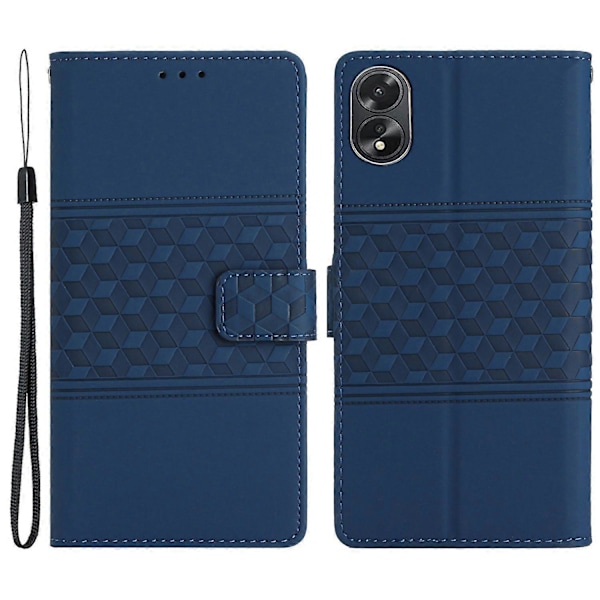 För Oppo A18 4G Fodral Präglad Romb Mobiltelefon Ställ Plånboksfodral Multicolor Style D